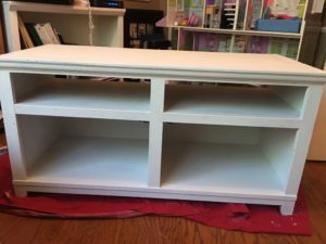 Refinished old TV stand to white