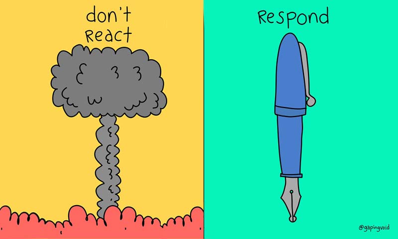 Responding versus Reacting
