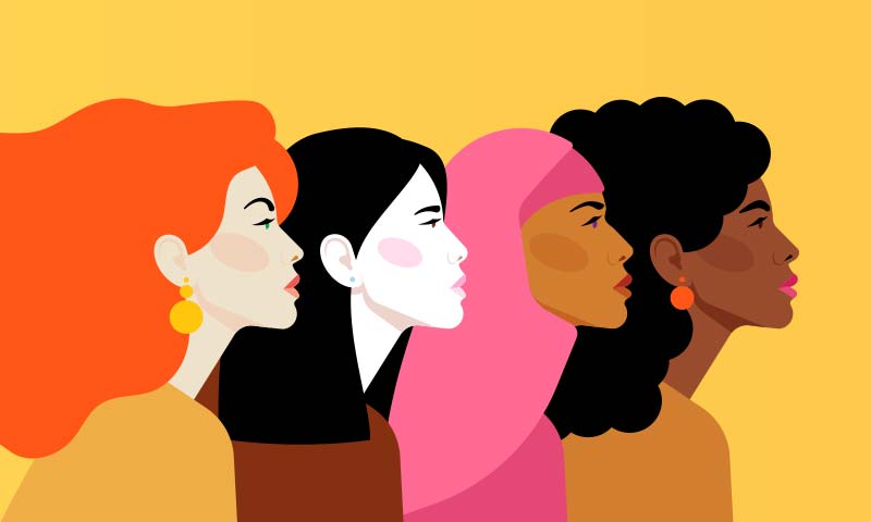 womens-conference-1 Illustration of four women from different cultures